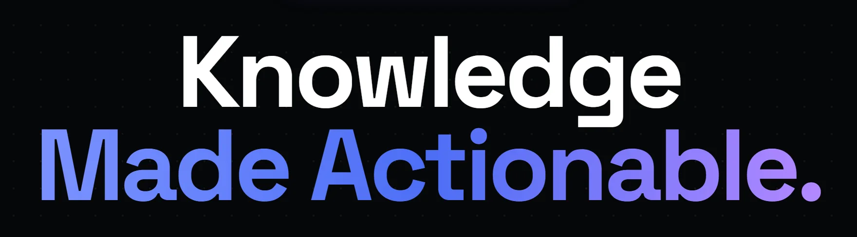 The headline Knowledge Made Actionable. on the live decisionlore.com home page, captured on 25 September 2026